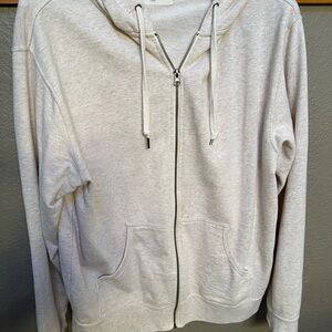 French Teddy Zip-Up Hoodie Size Large